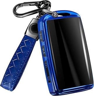 Lucrum Compatible with Mazda Key Fob Cover & Leather Keychain - TPU Case for 3, 6, CX-5 CX-9 CX-30 CX-50 CX-70 (2019-2025)