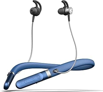 Audio ZCharge Bluetooth Earphones with 40H Playtime, Dual Pairing Neckband, Zen™ ENC Mic, Type-C Fast Charging (10Mins=15Hrs), Biggest 14.2mm Bass Driver IPX5 Premium Silicone Neck band (Blue)