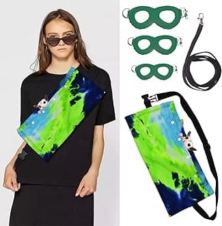 MANON ROSA Sugar Glider Pouch - Small Animal Carrier Bag with Harness Set for Bonding Sling for Reptile Pets Bearded Dragons Lizards Backpack Accessories for Outdoor Travel Walking Resting Green