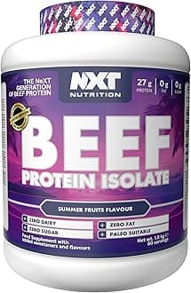 NXT Nutrition Beef Protein Isolate Powder - Protein Powder High in Natural Amino Acids - Paleo, Keto Friendly - Dairy and Gluten Free - Muscle Recovery | 1.8kg | Summer Fruits