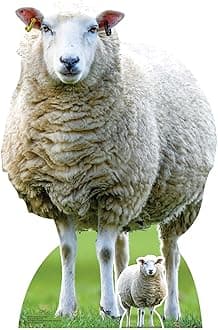 Star Cutouts SC4437 Sheep Farm Animal Cardboard Cut Out Height 94cm - Ideal for Animal Theme, Parties, Birthdays & Fans, Room Decorations & Events