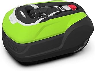Greenworks Tools Robotic Lawnmower Optimow 10 GRL110 with App (Cordless Lawn Mower Robot Up to 1000 sq m & Up to 35% Gradient 20-60 mm Cut Height Up to 70 Minutes Runtime Quiet with Docking Station)