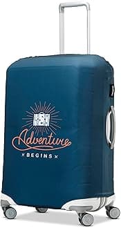 Printed Luggage Cover, Adventure Begins, M, Printed Luggage Cover