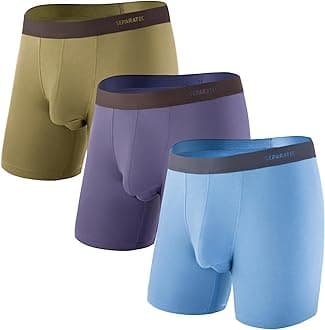 Separatec Mens Underwear with Pouch Moisture Wicking Viscose Bamboo Multicolor Christmas Underwear for Men