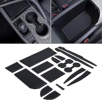 TOPINSTALL Accessorize Interior Mats Compatible with 2018-2024 Toyota Camry Accessories, Non-Slip Cup Holder Mats Door Pocket Pads Center Console Rubber Liners-Black Trim (16 PCS)