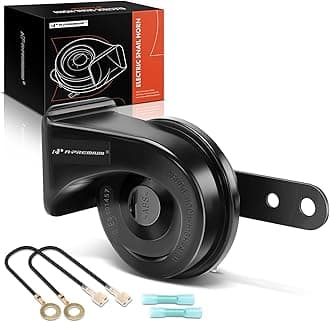 A-Premium Snail Horn High Universal Electric Horn - 12V 110dB - Compatible with most Passenger Cars, Commercial/Off-Road Vehicles, Gas Cars, Electric Cars, Motorcycles & Trucks, 80 mm