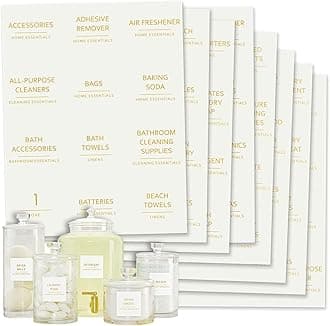 Talented Kitchen 144 Gold Laundry Room Labels Set Gold Print on White Matte Vinyl Water Resistant Vinyl 144 Laundry Closet and Detergent Stickers Organization Storage System