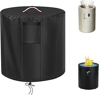 Agustone Firepit Covers Round Fire Pit Cover 24 inch Outdoor Firepit Cover Round Fire Table Cover Fireplace Cover Propane Gas Fire Pit Covers-24" D X 27" H