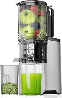 Cold Press Juicer, 5.8" Wide Feed Chute Juice Extractor Machine with 400W, High Juice Yield, Slow Masticating Juicer for Whole Vegetables & Fruits, Premium Silver