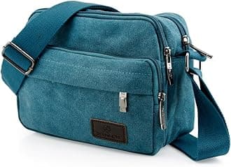 TM Men Vintage Crossbody Canvas Messenger Shoulder Bag Hiking Military Travel Satchel