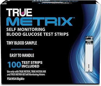 TRUE METRIX Self Monitoring Blood Glucose Test Strips, TRUE METRIX Family of Self Monitoring Blood Glucose Meters, Value Pack, 100 Count