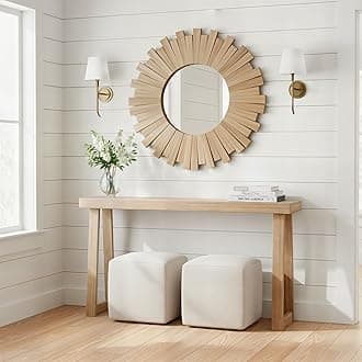 Plank+Beam Solid Wood Console Table, 56 Inch, Sofa Table, Narrow Entryway Table for Hallway, Behind The Couch, Living Room, Foyer, Easy Assembly, Blonde