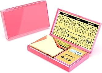 Digital Gram Scale with 200g x 0.01g Capacity, Stylish Pink Plated Shining Cover and Platform, Mini Pocket Scale for Food and Jewelry