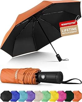 Windproof Travel Umbrella, Automatic Umbrellas for Rain, Portable & Compact Umbrellas for Backpack, Strong UV for Protection, Folding Small Sun Umbrella for Car, Walking