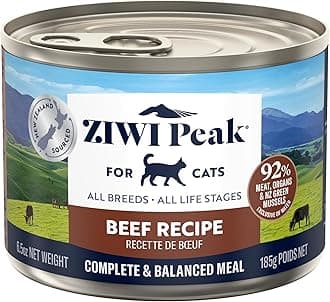 Peak Grain Free Cat Food Tins - All Natural High Protein Pate - New Zealand Beef Recipe - 12 x 185g Multipack