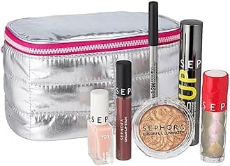 Sephora Favorites Moving Lights Collection Makeup Mania Set - 6 Full Size Must-Haves - Luminizer - Lip Stain - Eye Pencil - Mascara - Lip Plumper and Nail Polish