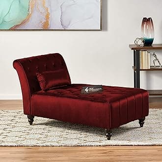 Modern 3-Seater Fabric Sofa - Stylish Settee Diwan Couch with Chaise Lounge for Home, Living Room, and Office - 100+ Fabric Colors Available (Maroon)