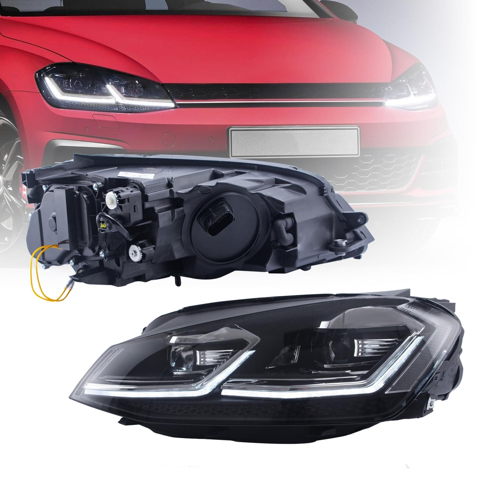 JDMSPEED New LED Head Lamps With Dynamic Indicator Headlight Replacement For VW Volkswagen Golf 7 2013-2018