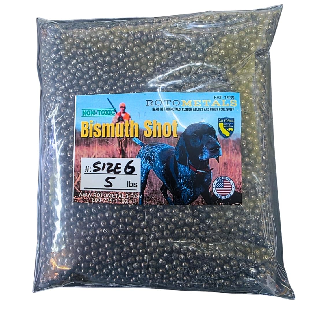 RotoMetals Bismuth Shot Alloy for Reloading Shells #0 (.17 inch, 4.25 mm) 5 pounds- Made in USA