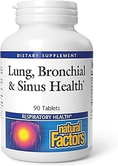 Lung, Bronchial & Sinus Health - Respiratory Health Supplement - Supports Lung & Sinus Health - Supports Healthy Lung Tissue & Mucus Consistency - 90 Tablets (90 Servings)