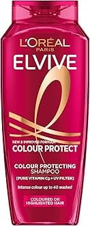 L'Oréal Paris Elvive Colour Protect Shampoo, with Pure Vitamin Cg and UV filters, for Coloured & Highlighted Hair, Suitable for all hair textures, 400ml