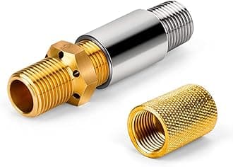 GRISUN 1/2" Propane Air Mixer Valve for Fire Pits – 150,000 BTU High-Capacity Air Mixer Valve Propane, Stainless Steel & Brass, Includes 1/2" Female Adapter for Propane Fireplaces and Fire Tables