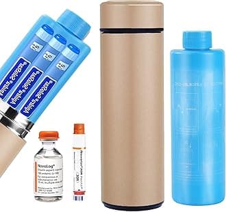 Bogush 60H Diabetic Medicine Cooling Bag Insulin Pen Cooler Travel Case 3 Pens Medical Cooler Box TSA Approved Epipen Carry Case with Biogel Ice Pack (Champagne Gold)
