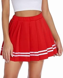Womens Pleated Skirt School Uniform Skirt Mini Skirt Pleated Cheer Skirt
