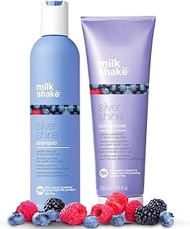 milk_shake Silver Shine Purple Shampoo 10.1 Fl Oz + Silver Shine Purple Conditioner 8.4 Fl Oz - Blonde Shampoo and Conditioner for Brassy Hair