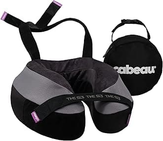 Cabeau The Neck's Evolution, TNE S3 Travel Neck Pillow Memory Foam Airplane Pillow - Neck Pillow with Attachment Straps - 360-Degree Support for Travel, Home, Office, and Gaming - (Berlin Grey)