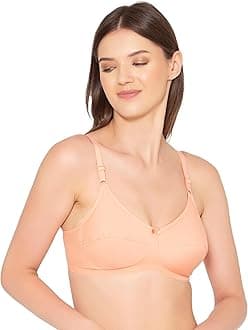 Groversons Paris Beauty Women's Non-Padded Wire-Free Full Coverage Cotton Bra | Adjustable Straps | Hook & Eye Closure | Soft Everyday Bra