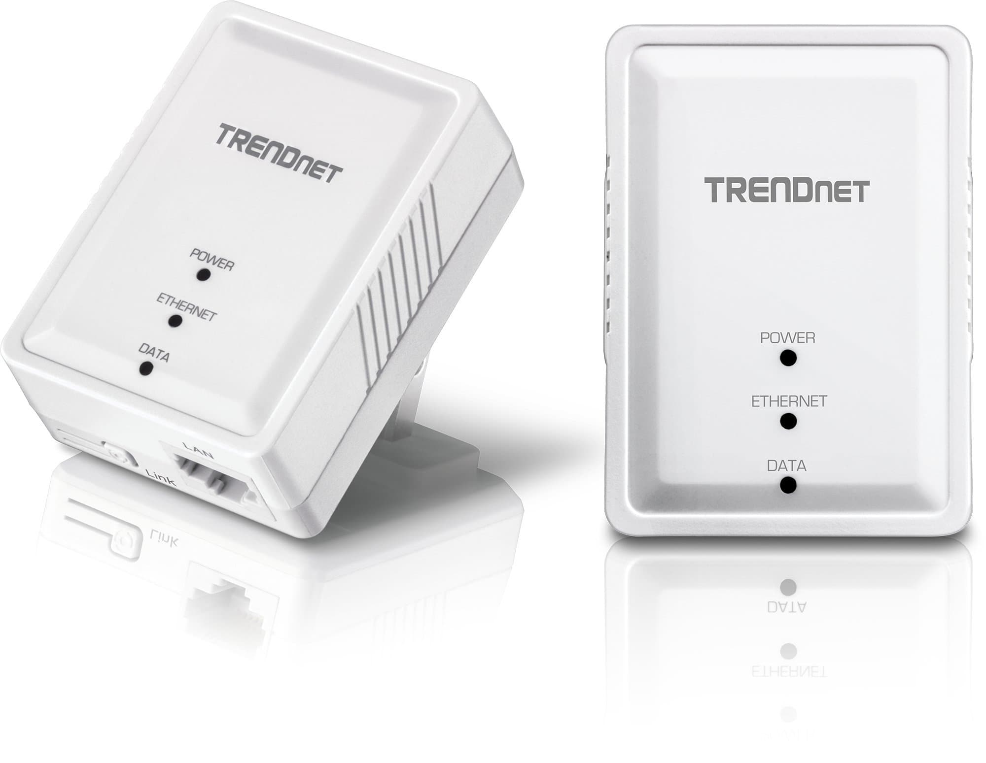 TRENDnet Powerline 500 AV Nano Adapter Kit, Includes 2 x TPL-406E Adapters, Cross Compatible with Powerline 600-500-200, Windows 10, 8.1, 8, 7, Vista, XP, Plug & Play Install, White, TPL-406E2K