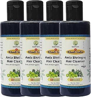 Khadi Natural Herbal Amla Bhringraj Shampoo For Men And Women Pack of 4