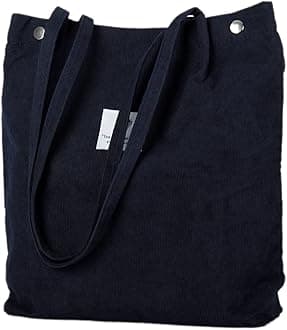 Corduroy Tote Bag Cute Tote Bags for Women Shoulder Bag with Inner Pocket for Work Beach Travel and Shopping Grocery