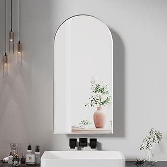 Mepplzian Bathroom Mirror Cabinets,Brushed Nickel Bathroom Cabinets with Mirror,Arched Mirror Cabinet Bathroom Wall,Metal Framed Mirrored Bathroom Cabinets Wall Mounted,Mirror Bathroom Cabinet 40 x 80