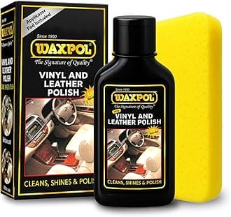 Waxpol Vinyl & Leather Polish,125 ml For Clean, Shine & Protection for Car , Dashboard, Seats, Leather Goods ,Jacket, Handbag, Wallet, Belt