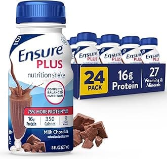 Ensure Plus Nutrition Shake With 16 Grams of Protein, Meal Replacement Shakes, Milk Chocolate, 8 Fl Oz (Pack of 24)