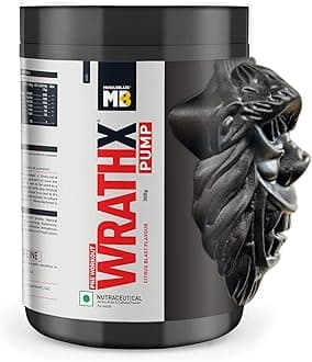 MuscleBlaze Pre Workout WrathX PUMP Powder, Citrus Blast (30 Servings, 300g) | With Nitrosigine & L-Citrulline