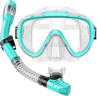 - Snorkel Set Adults Snorkeling Gear Anti-Fog Panoramic View Swim Mask Dry Top Snorkel Kit with Carry Bag for Snorkeling Scuba Diving Swimming Travel