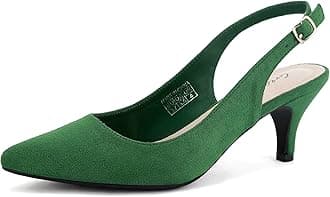 Greatonu Pointed Toe Sandals Slingback Kitten Heels Pointed Toe Pumps Ladies Shoes Heels Dressy Work Date Wedding Party