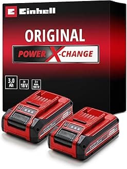 Einhell 18V 3.0Ah Plus Lithium-Ion Battery Twinpack Power X-Change, 2nd Generation, Extra Power for Intensive Operation, 2 x Batteries Universally Compatible with All PXC Machines