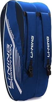 Li-Ning Hot Shot Triple Zipper Polyester Badminton Kit Bag (Blue/Navy, Large) | Easy - Access Compartments | Spacious | Unisex - Men, Boys, Girls, Women