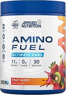 Amino Fuel - Amino Acids Supplement, EAA Essential Amino Acids Powder, Muscle Fuel & Recovery (390g - 30 Servings) (Fruit Burst) (New)