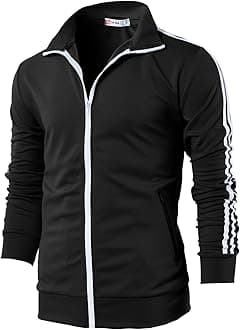 H2H Mens Active Slim Fit Track Lightweight Jacket Zip-up Long Sleeve Training Basic Designed
