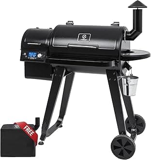 ZPG-450A Wood Pellet Grill & Smoker, 450 Sq in Cook Area, Meat Probe, 8 in 1 BBQ Grill Outdoor Auto Temperature Control
