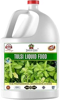 Sansar Agro® Tulsi Food Liquid Fertilizer, Premium Essential Liquid Fertilizer for the Best Growth of Holy Bisil Plants with Growth Nutrients and Charged Micro-organism (500 ml)