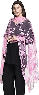 Women's Nylon Net Embroidered Dupatta