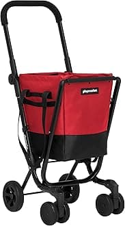 Playmarket Easy Go Folding Shopping Cart with Removable Bag (Cherry)