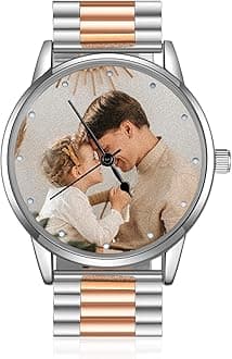 Personalized Photo Watch for Men Custom Engraved Name Picture Watch Stainless Steel Wrist Watch Unique Gift for Dad, Husband