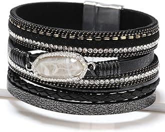 Leather multilayer bracelet Ladies bracelet women closure